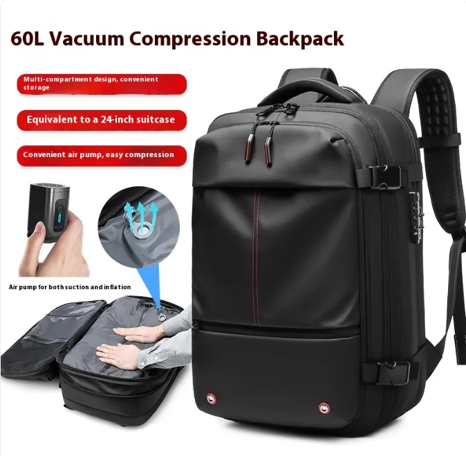 60L vcacuum Compression Travel Backpack